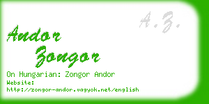 andor zongor business card
